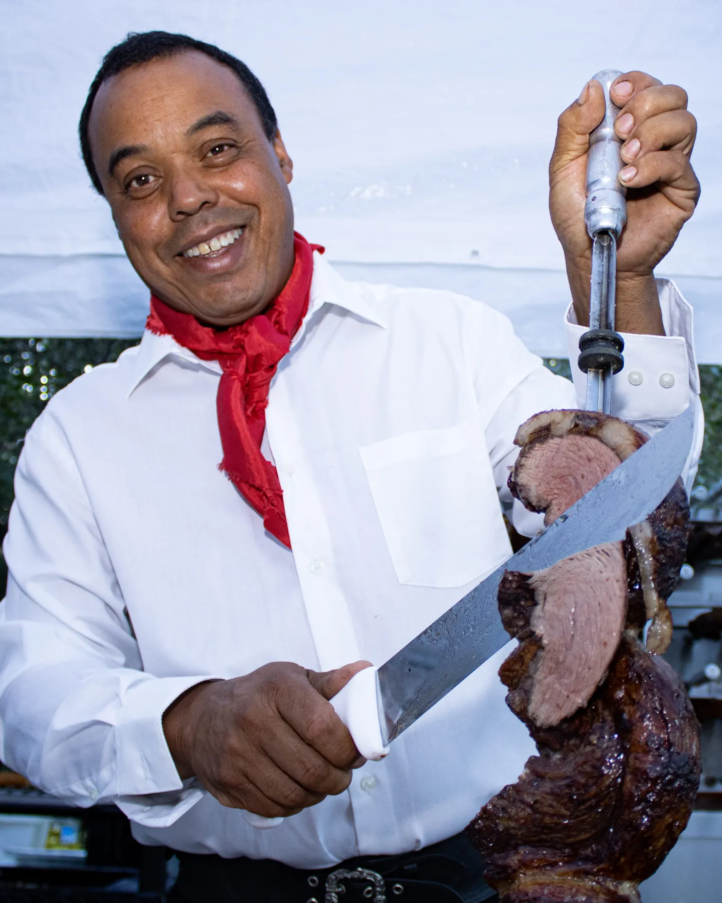 Gaucho Chef carving beef